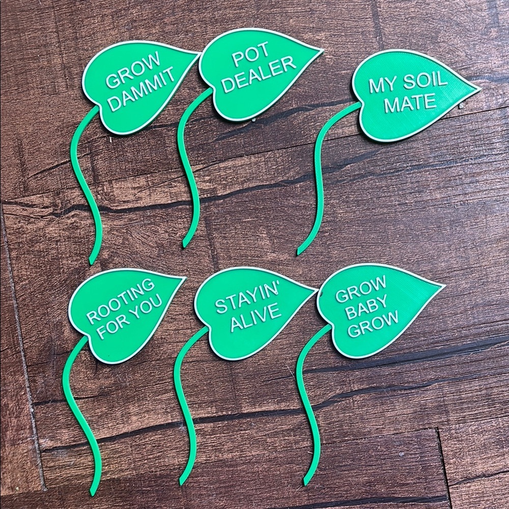 Green Plant Marker Set - Fun Garden Labels